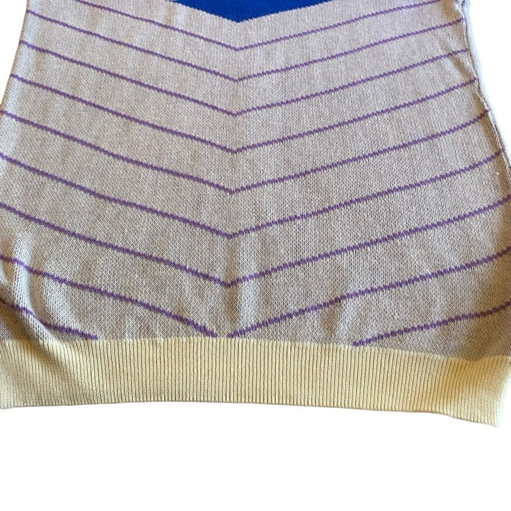 NWOT White Modcoth Chevron Pattern Cap Sleeve Sweater - Picture 4 of 12